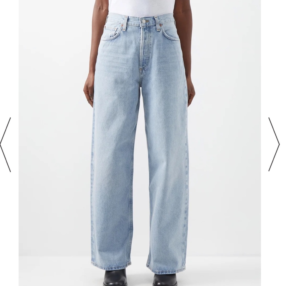 Womens NWT AGOLDE Low Rise Baggy Organic Denim Jeans in VOID size 31